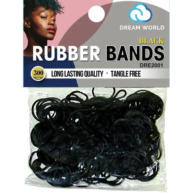 Dream World Elastic Rubber Bands BLACK 12x300pc.
