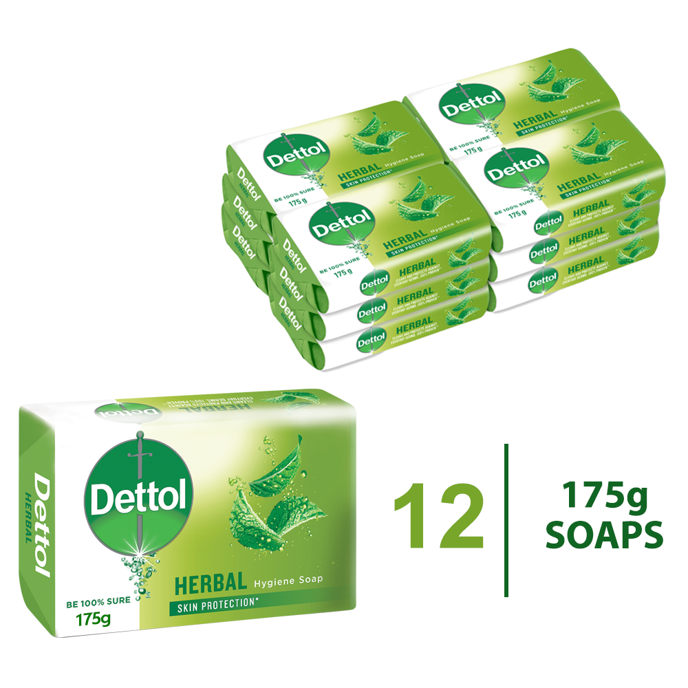 Dettol Herbal Hygene Soap - pack of 12x175g