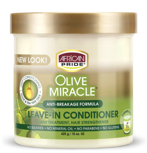 African Pride Olive Miracle Anti Breakage Leave In Conditioner Jar 15oz