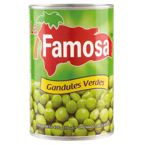 Famosa Gandules Verde Green Peas 24x425g