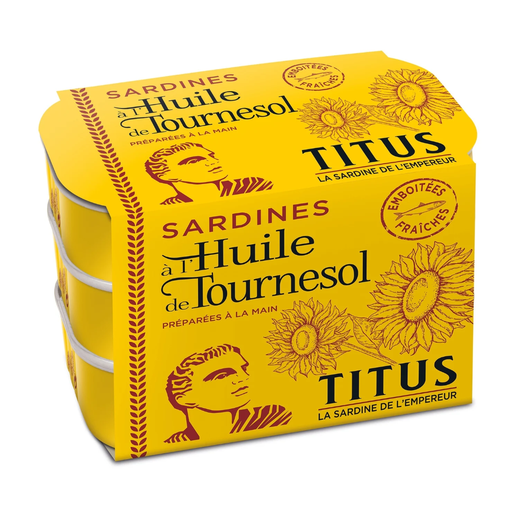 Sardines a l'Huile de Tournesol (jaune/yellow) Titus 125g