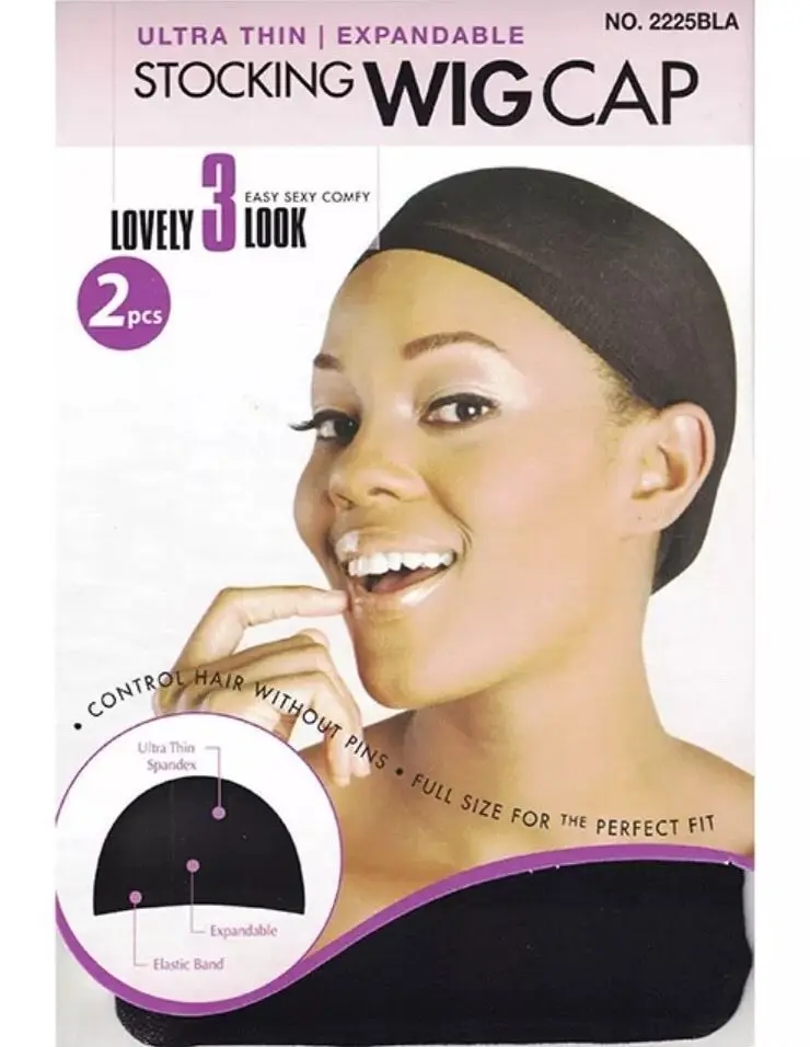 Magic Stocking Wig Cap Black 2pcs.