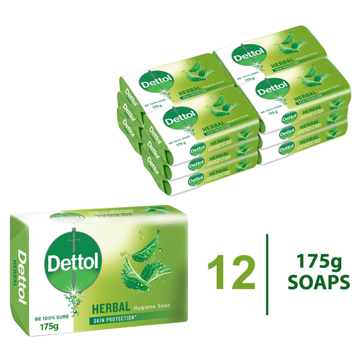 [DET1367] Dettol Herbal Hygene Soap - pack of 12x175g