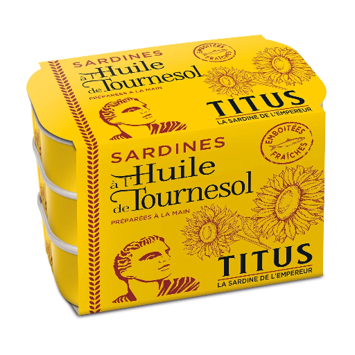 [SAR2045] Sardines a l'Huile de Tournesol (jaune/yellow) Titus 125g