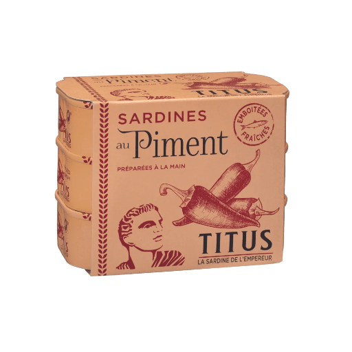 [SAR2046] Sardines au Piment Hot (rose)Titus 125g